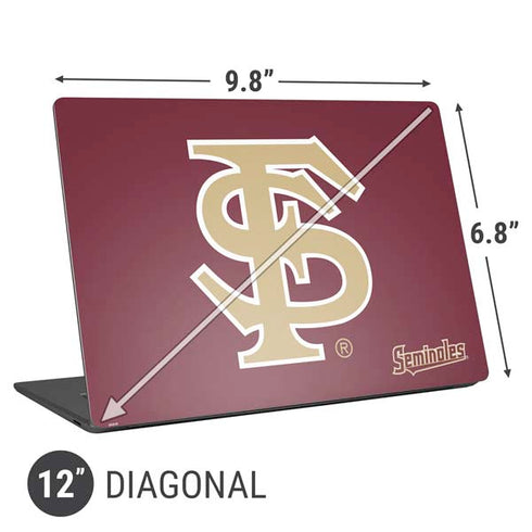 Florida State FSU Seminoles Initials Universal Laptop 12in (9.8 x 6.8in) Skin